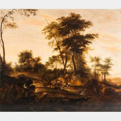 British School, 18th Century Style Travelers Ambushed by Highwaymen on a Country Road
