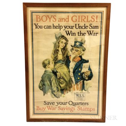 Framed James Montgomery Flagg WWI Poster Boys and Girls! 