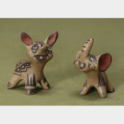 Two Southwest Painted Pottery Animals