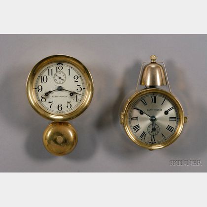 Two Seth Thomas Ship's Bell Wall Clocks