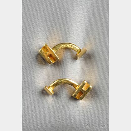 18kt Gold Cuff Links, Hermes