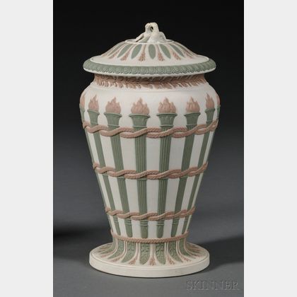 Wedgwood Three-color Jasper Torches Vase and Cover