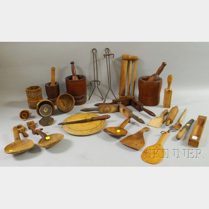 Group of Wooden Kitchen Items