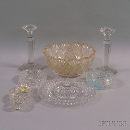 Six Pieces of Cut Glass