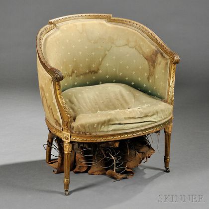 Louis XVI-style Giltwood Bergere