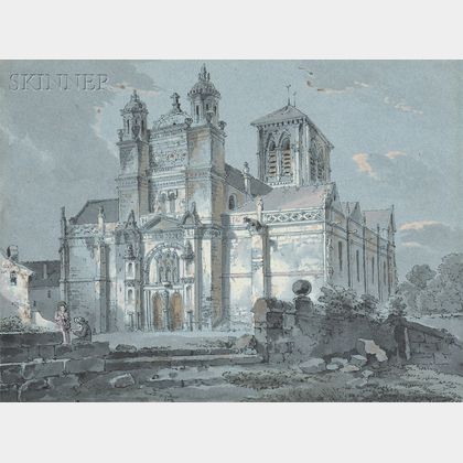 Continental School, 18th/19th Century Vue de l'Eglise de Vétheuil