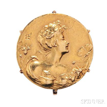 Art Nouveau Gold Brooch