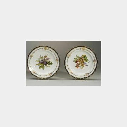 Pair of Meissen Porcelain Fruit Plates