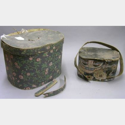Two 19th Century Wallpaper Band Boxes