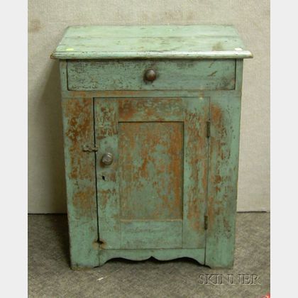 Green-painted Wooden Commode