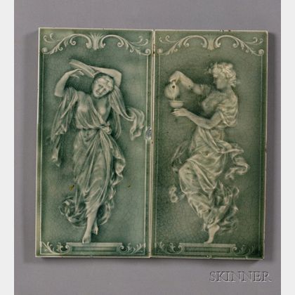 Two Figural Tiles: Possibly Pilkington Tileworks