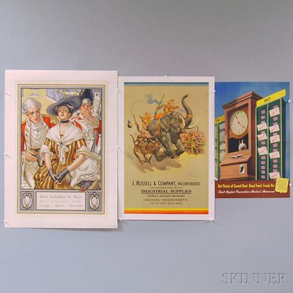Three U.S. Advertising Lithograph Posters