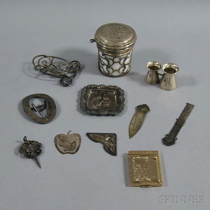 Small Collection of Mostly Sterling Silver Vanity and Novelty Items