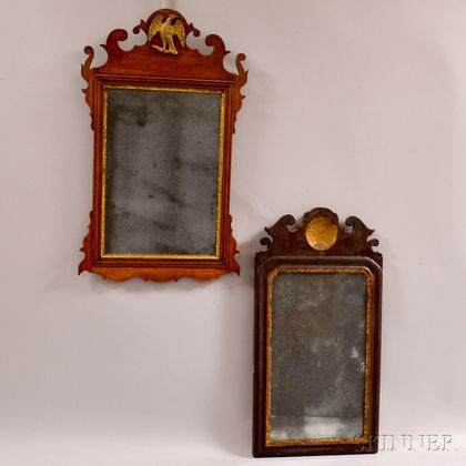 Two Small Early Scroll-frame Mirrors