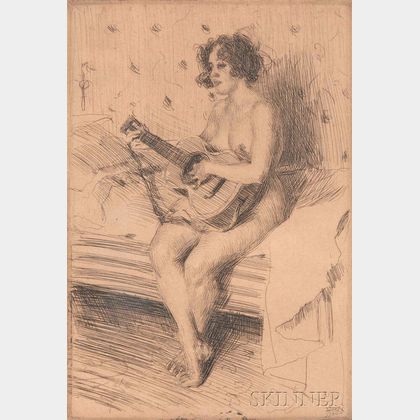 Anders Zorn (Swedish, 1860-1920) The Guitar-player