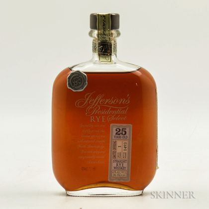 Jeffersons Presidential Select Rye 25 Years Old, 1 750ml bottle 