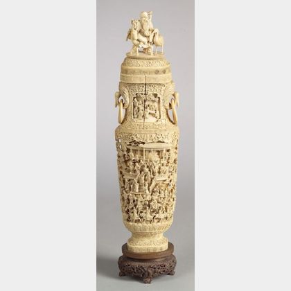 Large Ivory Vase and Cover