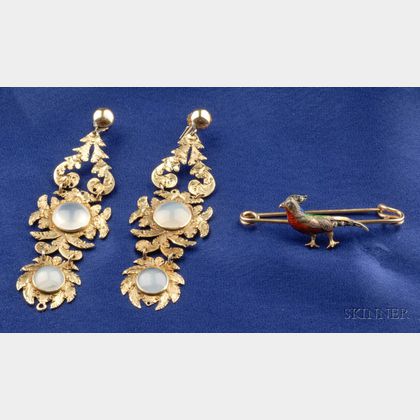 Two Antique Gem-set Jewelry Items