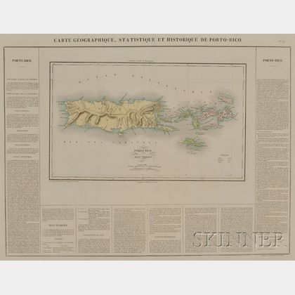 French Engraved Map of the Virgin Islands and Puerto Rico