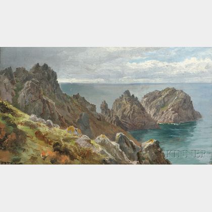 William Trost Richards (American, 1833-1905) Coastal Cliffs