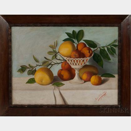 Spanish School, Early 20th Century Still Life with Oranges and Grapefruit.