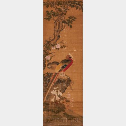 Hanging Scroll Depicting a Pair of Pheasants
