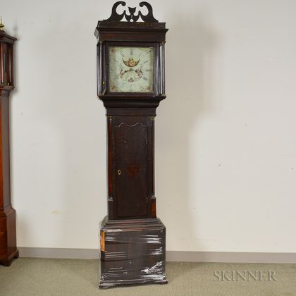 English Brown-painted Tall Case Clock