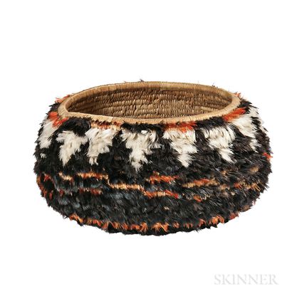 Pomo Feathered Basketry Bowl