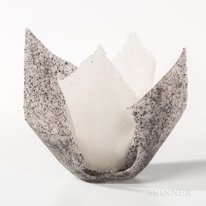 Etsuko Nishi Black Spot Lace Art Glass Sculpture