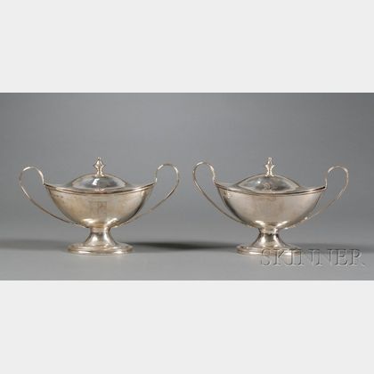 Pair of George III Silver Covered Sauce Tureens
