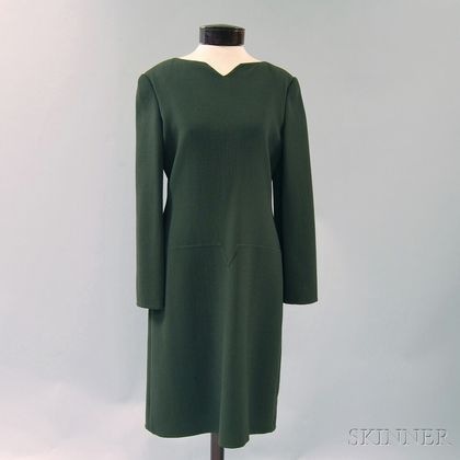 Bill Blass Green Silk Dress