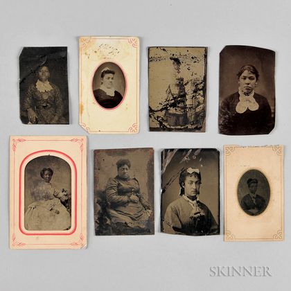 Eight Tintypes Depicting African American Women