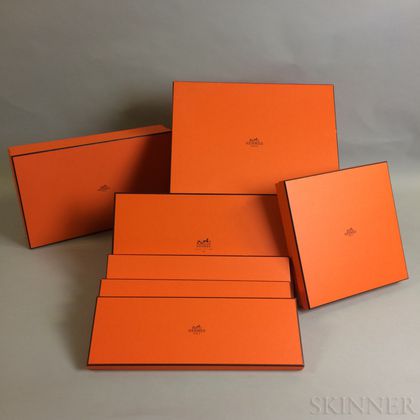 Seven Orange Hermes Boxes