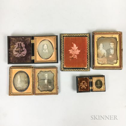 Four Daguerreotypes and an Ambrotype. Estimate $200-250