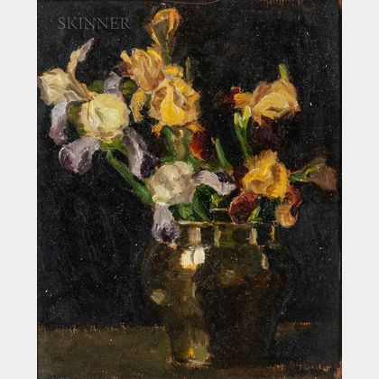 Hildgarde Nichols (American, 20th Century) Vase of Irises