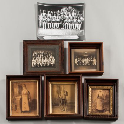 Five Photograph of Odd Fellows Members in Costume and One Photograph of Knights of the Maccabees Members in Costume