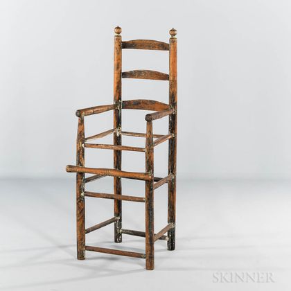 Painted Slat-back High Chair Frame