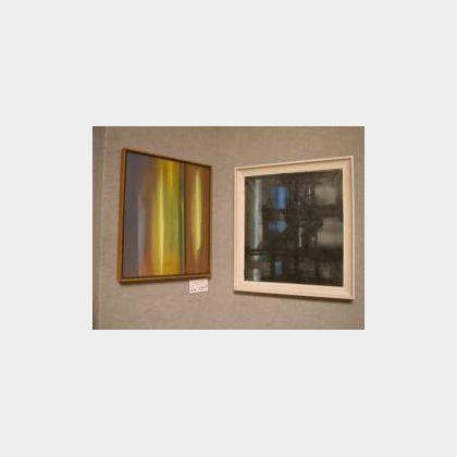 Lot of Two Framed Oil Abstract Works
