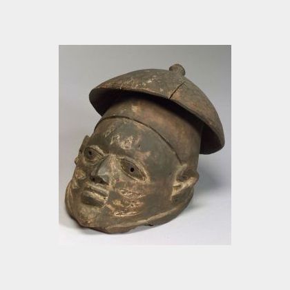 African Carved Wood Helmet Mask