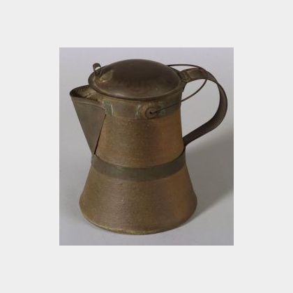 Tin and Stoneware Coffeepot