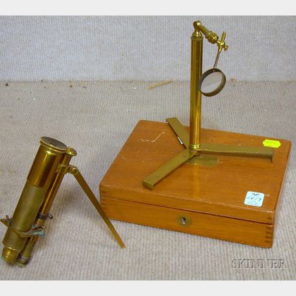 Browning Portable Microscope and a Bull's-eye Condensor on Stand