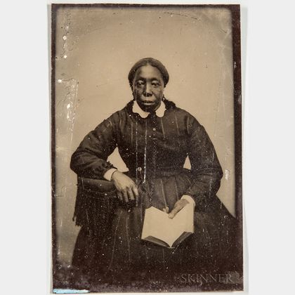 Tintype Depicting a Lady with a Book