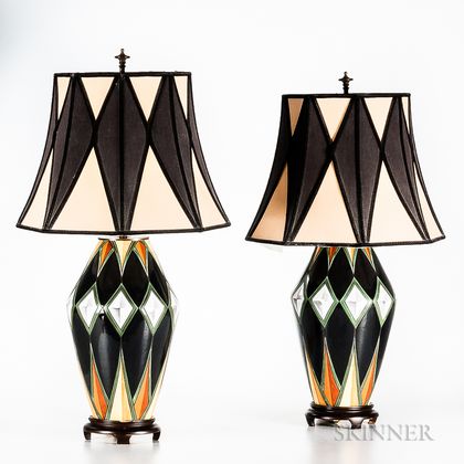 Pair of Art Deco Ceramic Table Lamps