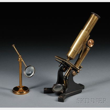 Brass and Iron Microscope with Freestanding Condenser