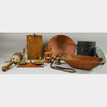 Group of Country and Decorative Wood and Brass Items