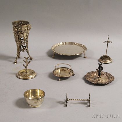 Eight Pieces of English Silver Tableware