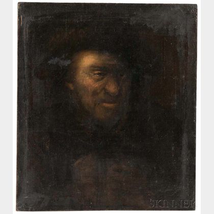 Dutch School, 17th Century Style Bust of a Man in the Style of Rembrandt