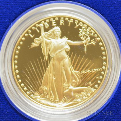 1986 $50 Proof American Gold Eagle. Estimate $1,000-1,200