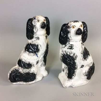 Pair of Staffordshire Ceramic Spaniels