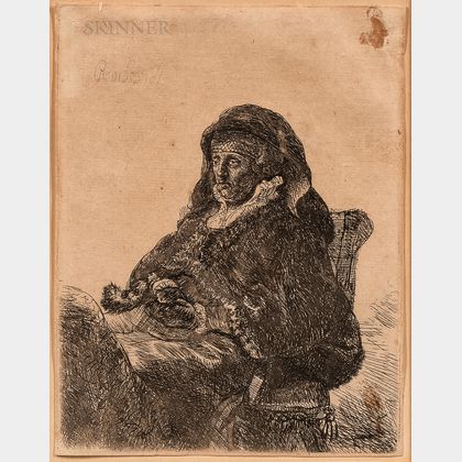After Rembrandt van Rijn (Dutch, 1606-1669) The Artist's Mother in Widow's Dress and Black Gloves